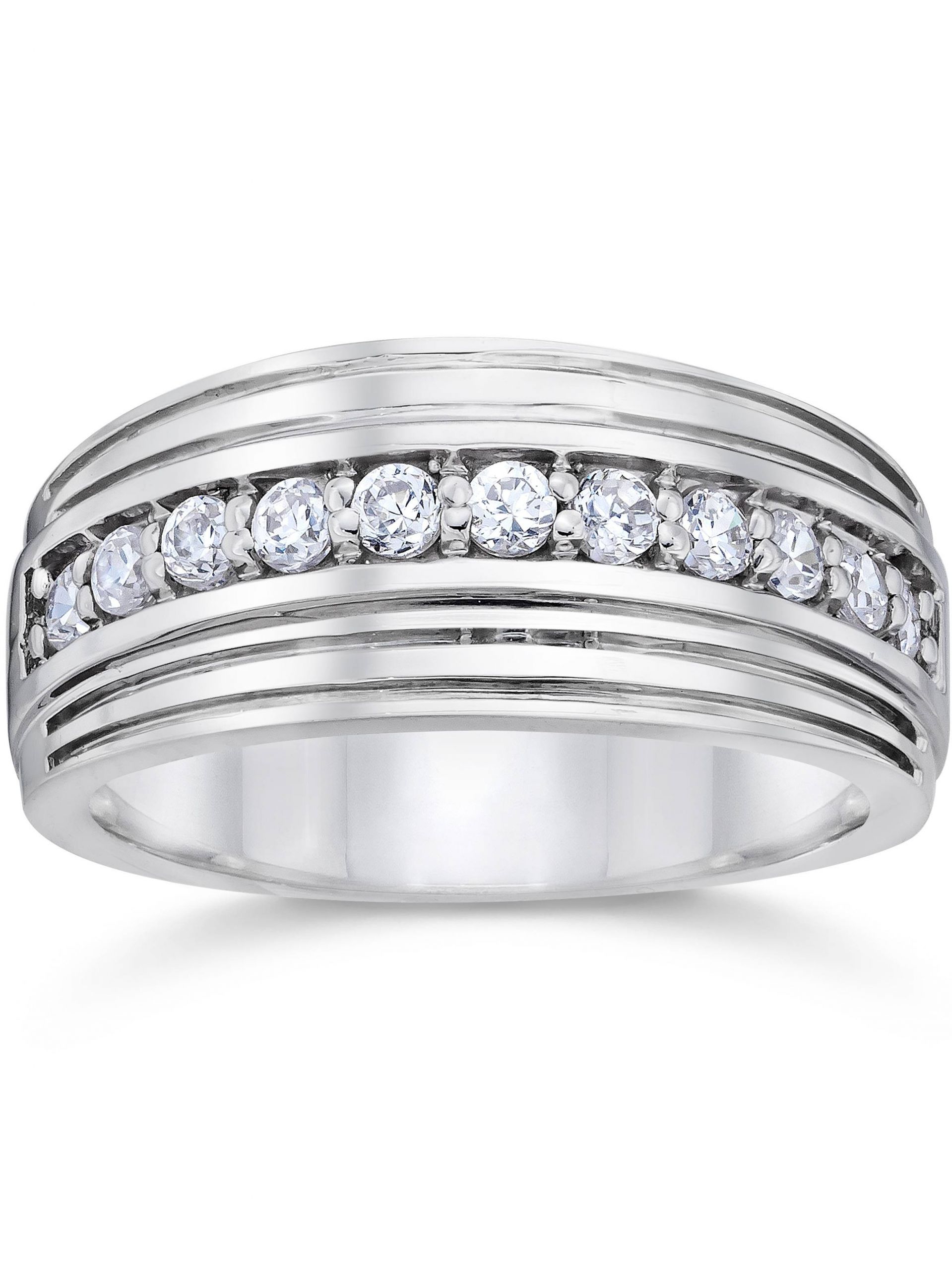 Walmart Diamond Wedding Rings
 1 2 Carat Mens Diamond Wedding Ring 10K White Gold
