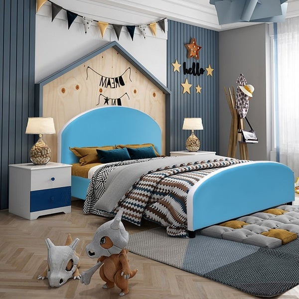 Walmart Kids Bedroom Furniture
 Shop Costway Kids Children PU Upholstered Platform Wooden