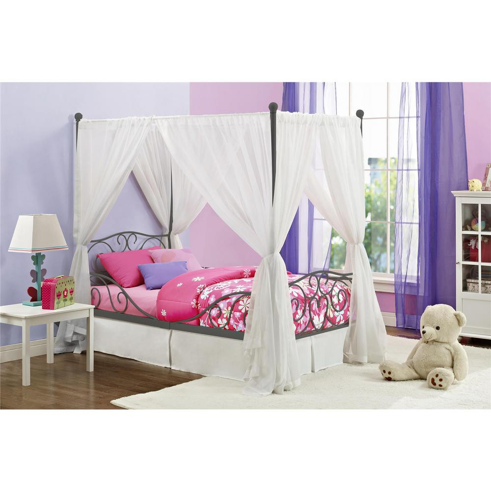 Walmart Kids Bedroom Furniture
 DHP Pewter Twin Canopy Bed The Home Depot