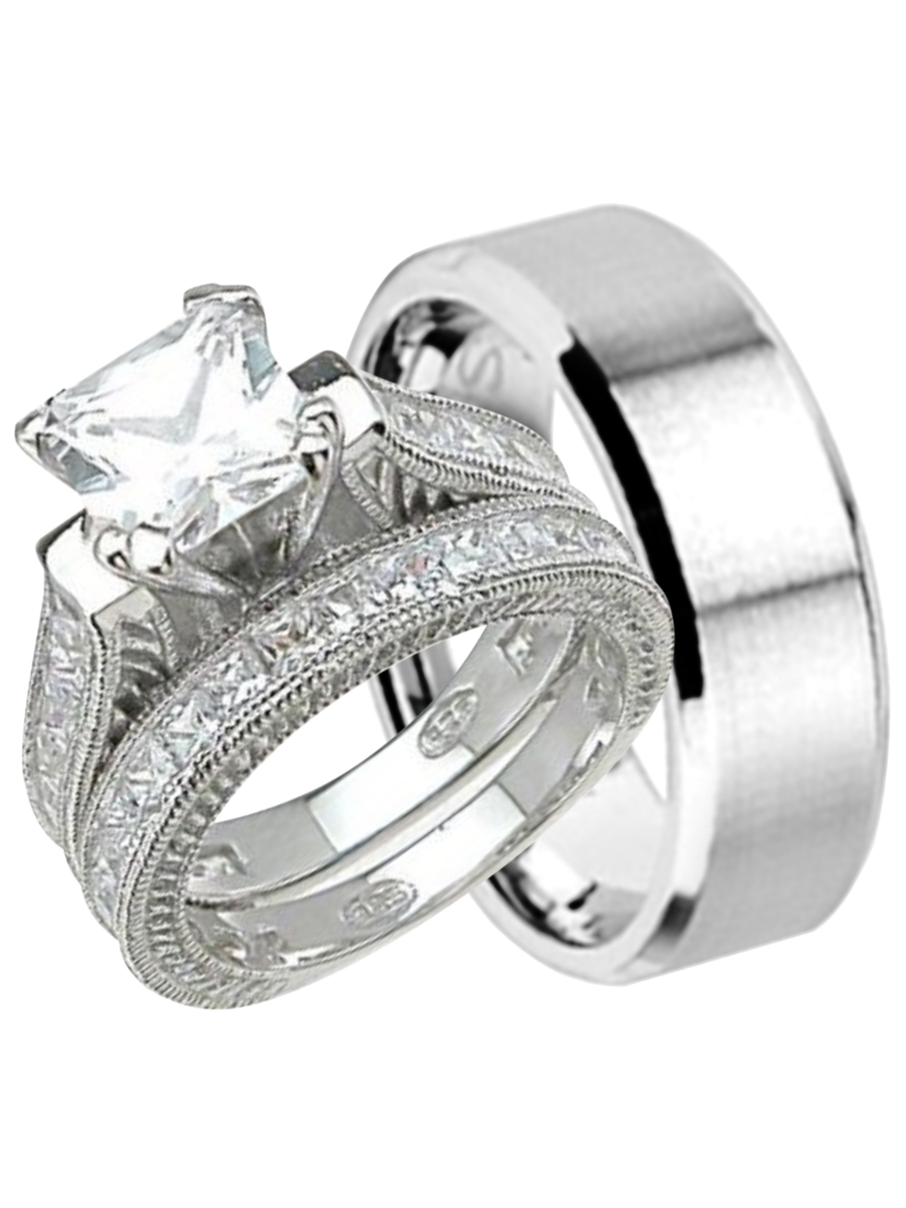Walmart Wedding Rings For Him
 LaRaso & Co His and Hers Wedding Ring Set Cheap Wedding