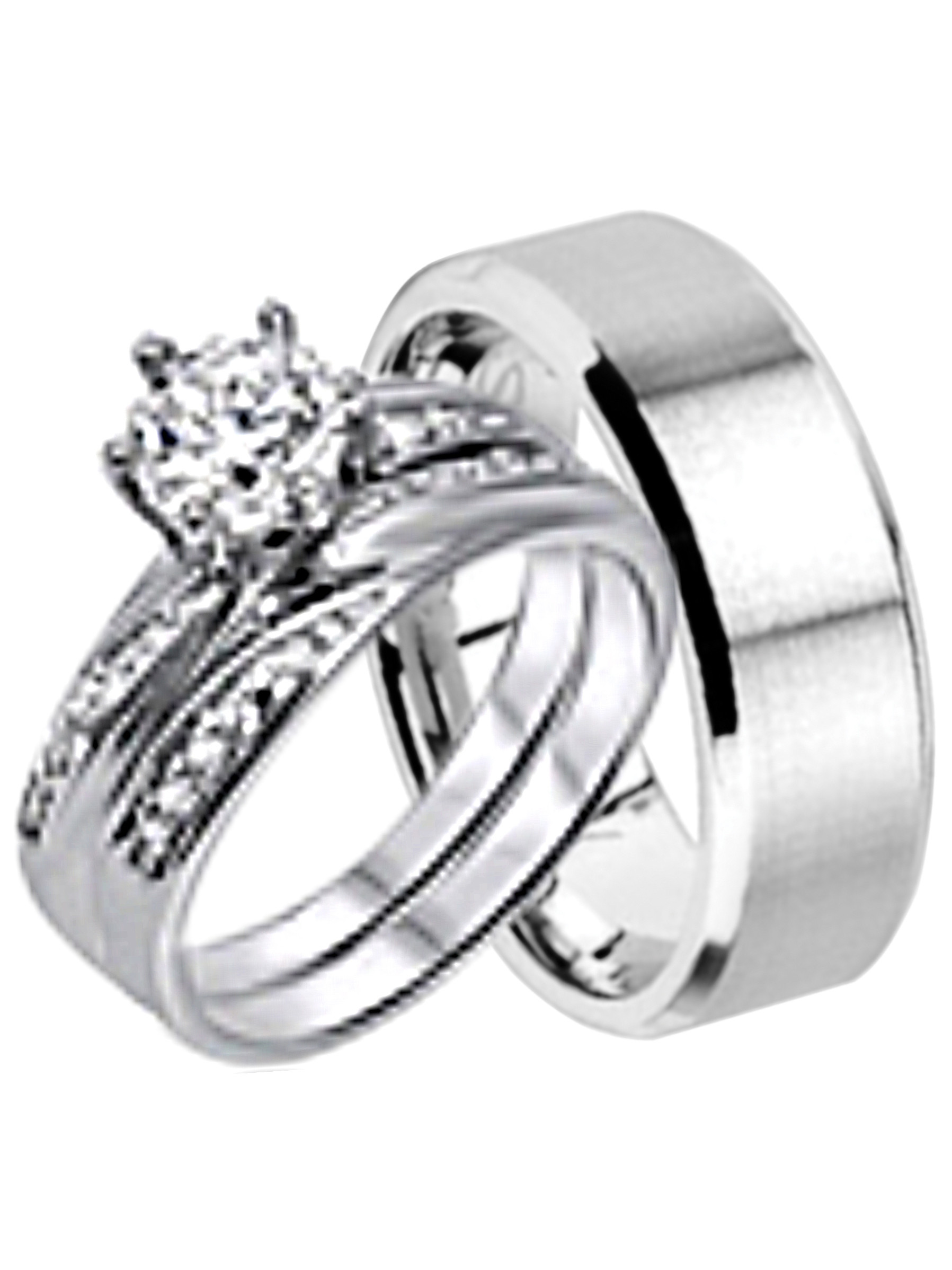 Walmart Wedding Rings For Him
 His and Hers Wedding Ring Set Matching Wedding Bands for
