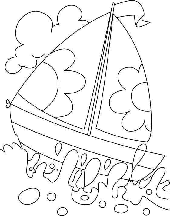 Water Coloring Books For Toddlers
 A boat in deep water coloring page