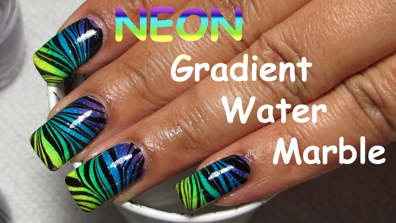 Water Nail Art Youtube
 Neon Gra nt Water Marble