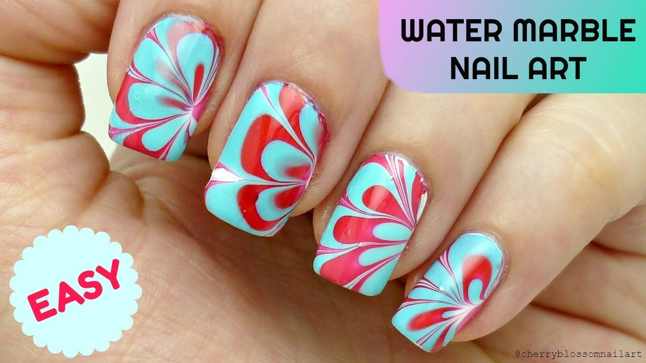 Water Nail Art Youtube
 Easy Water Marble Nail Art Step By Step Tutorial For