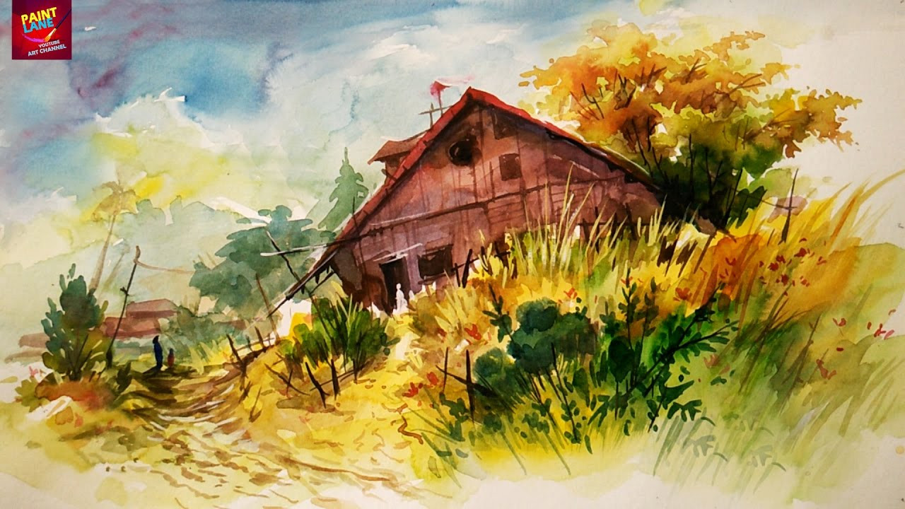 Watercolor Landscape Paintings
 How To Paint A Simple Landscape With Easy Strokes