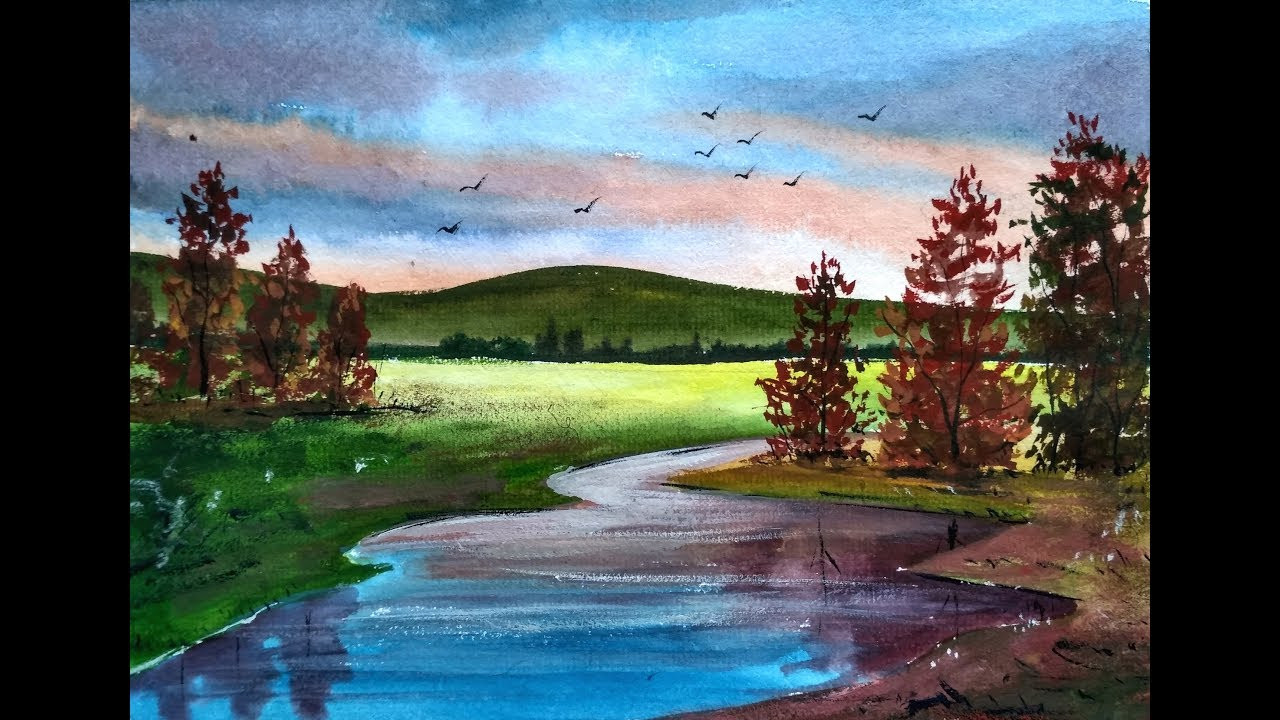 Watercolor Landscape Paintings
 Painting Beautiful Watercolor Landscapes with Ghanashyam