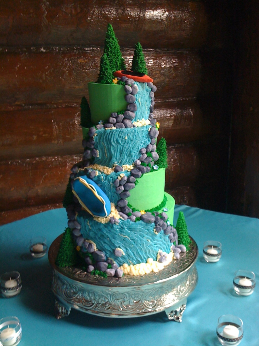 Waterfall Wedding Cakes
 Water Rafting Wedding CakeCentral