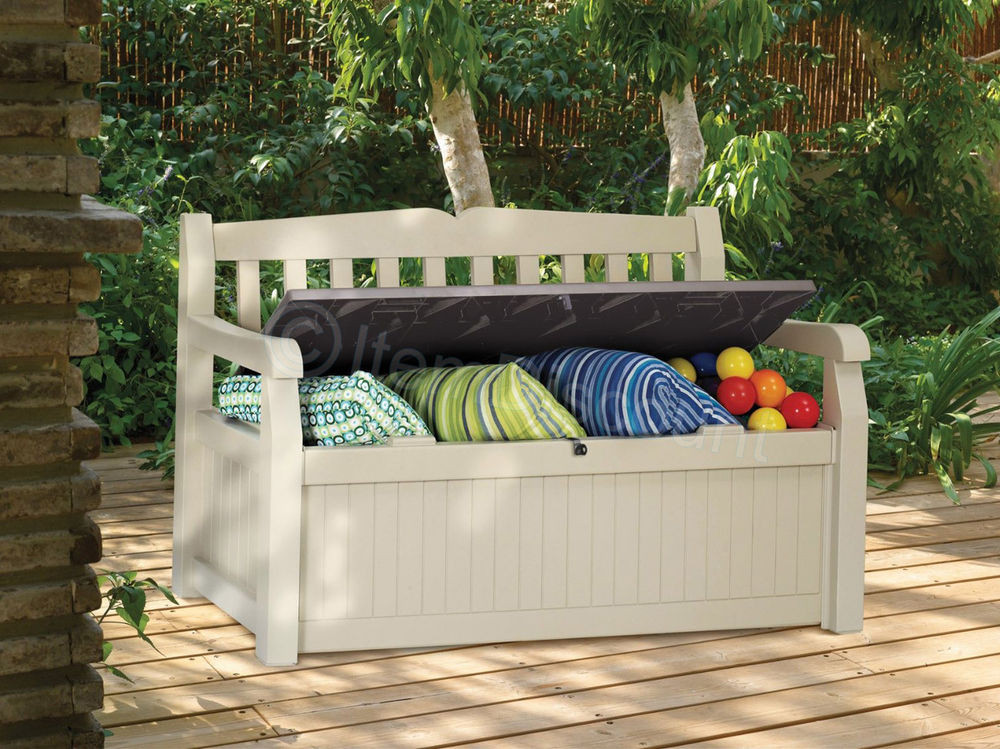 Waterproof Outdoor Storage Bench
 70 Gallon Plastic Garden Patio Storage Bench Chair Deck