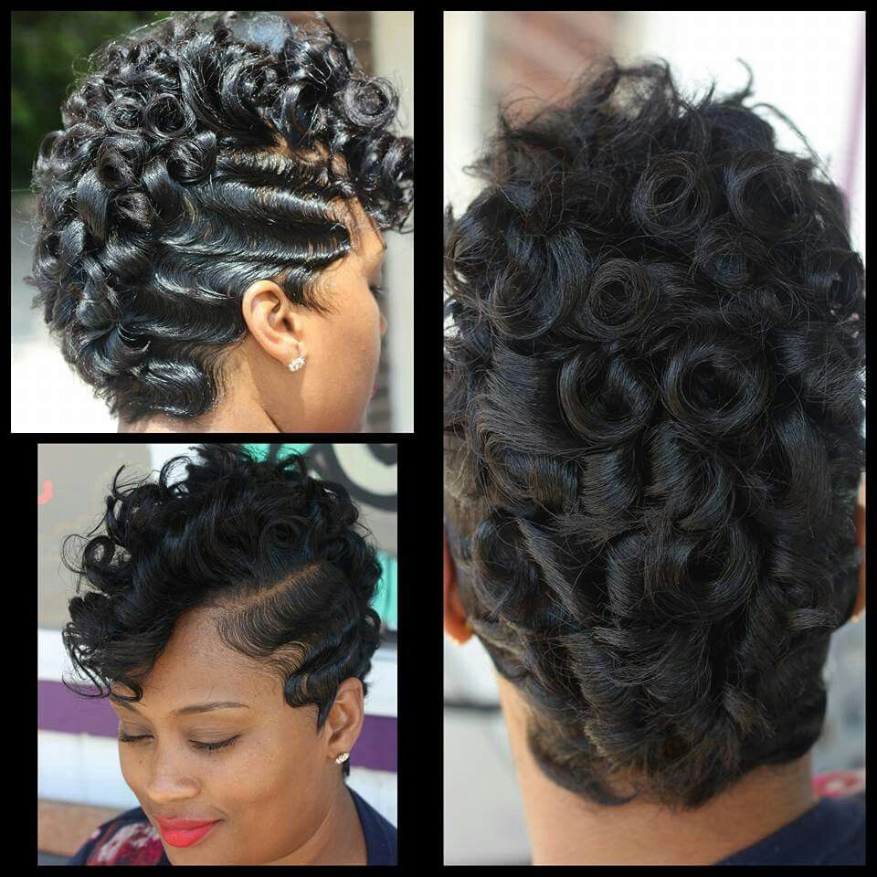 Wave Hairstyles For Short Black Hair
 Waves and Pin Curls by kiastylez