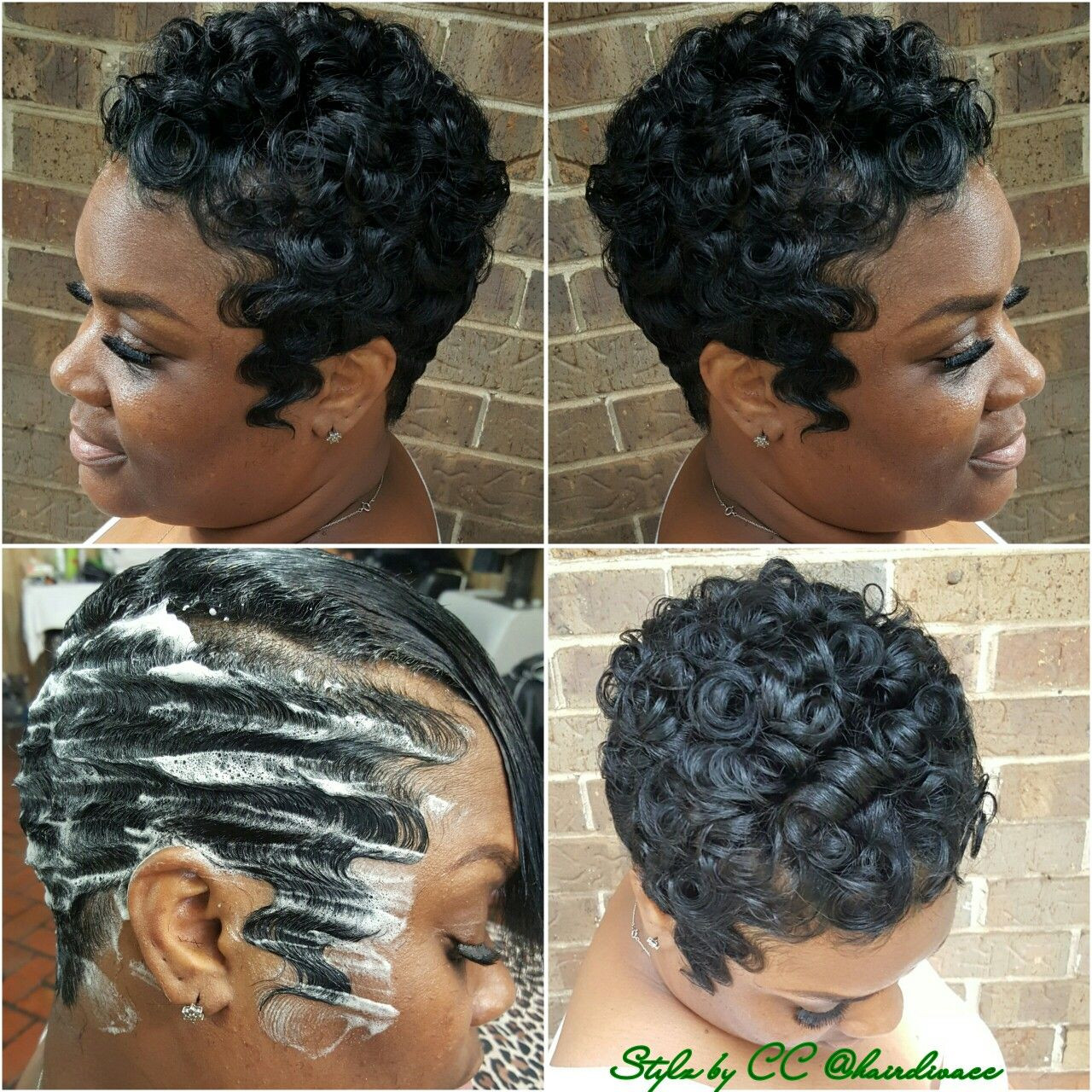 Wave Hairstyles For Short Black Hair
 Classic soft waves and curls on relaxed hair done by me