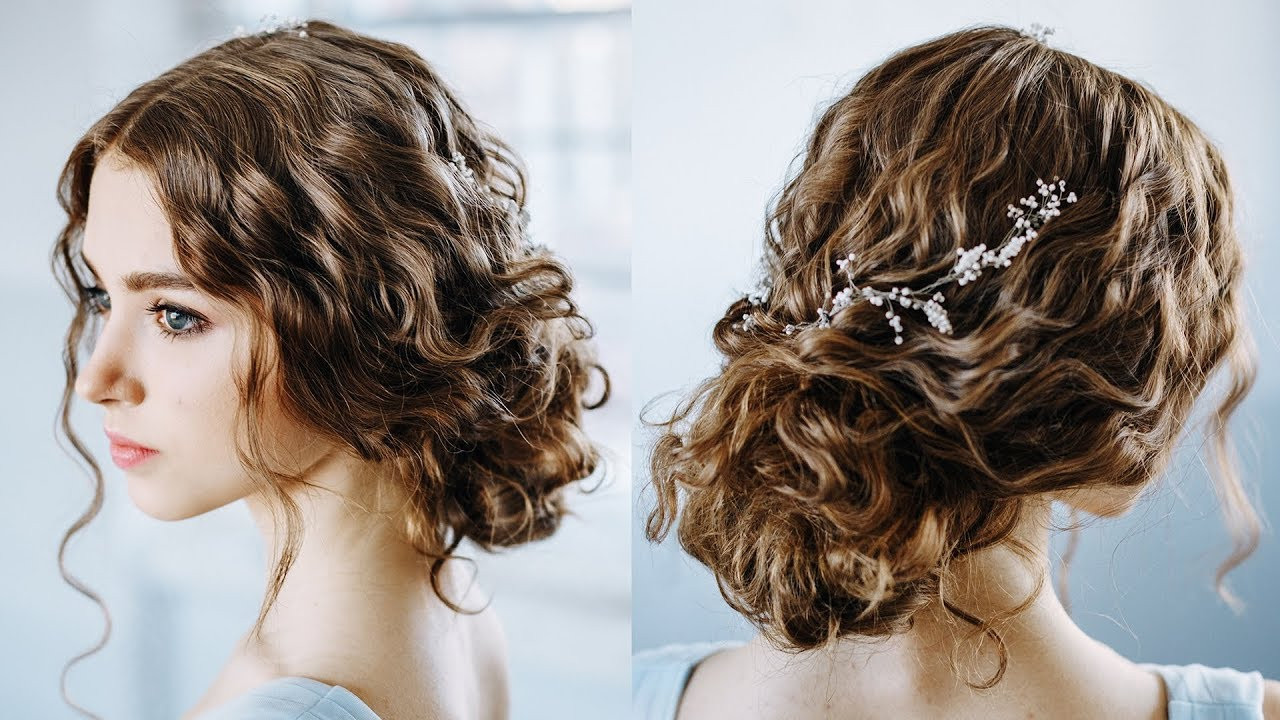 Wavy Hairstyles For Prom
 Wavy Curly hair tutorial Elegant curly bun