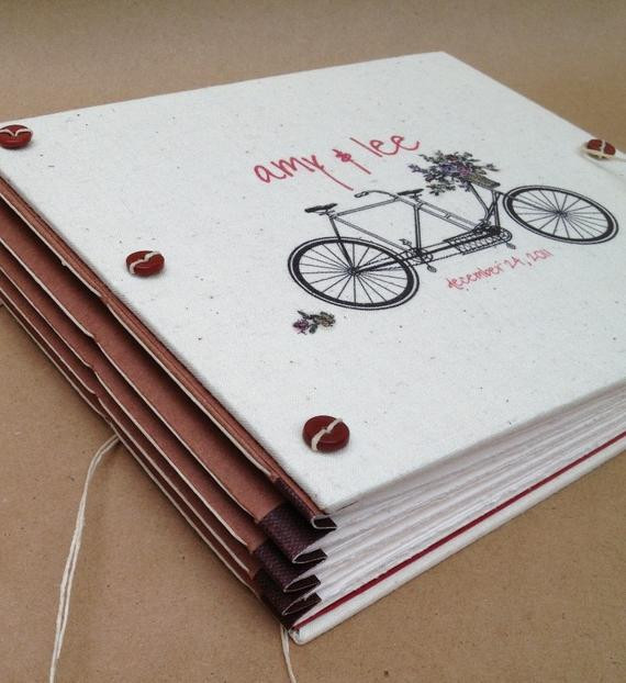 Wedding Album And Guest Book Set
 Personalized Bicycle Wedding Guest Book or Booth Album
