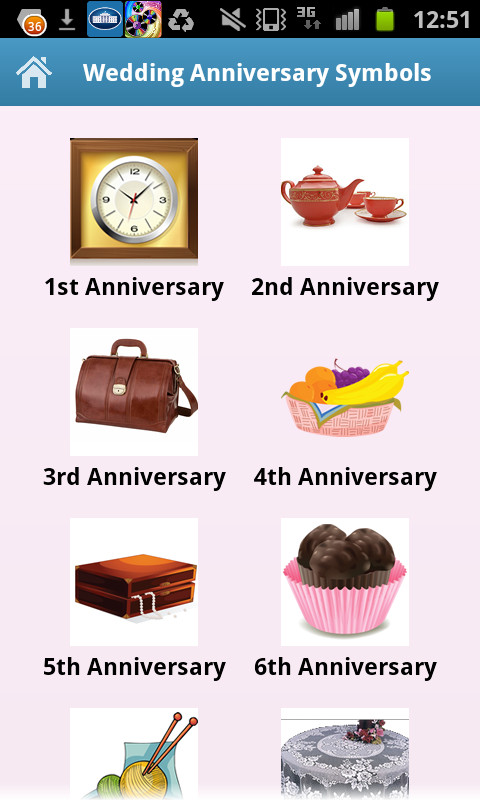 Wedding Anniversary Colors
 Amazon Wedding Anniversary Symbols Appstore for Android