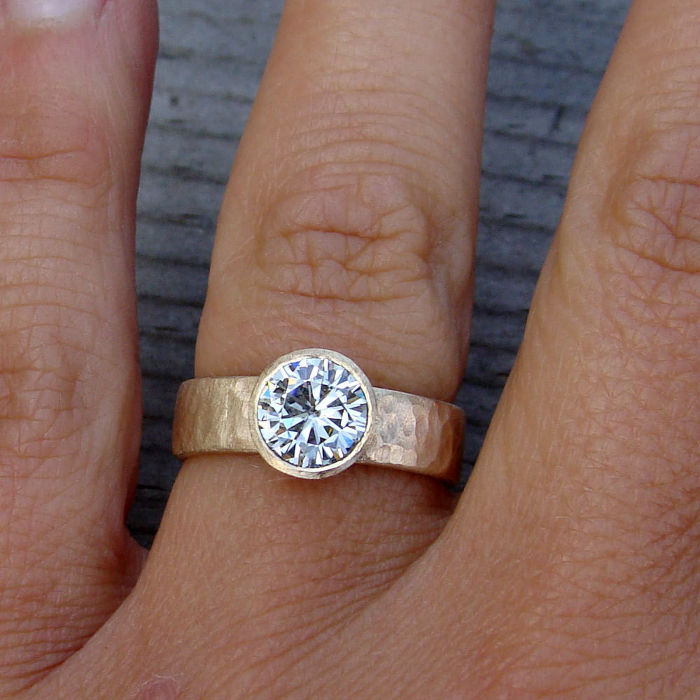 Wedding Band On Right Hand
 Moissanite Wedding Engagement or Right Hand Ring Forever