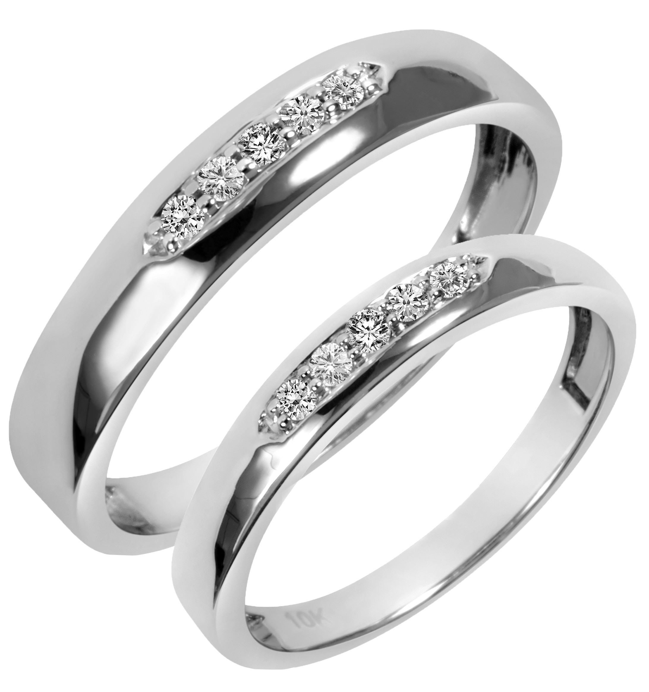 Wedding Band Sets His And Hers
 1 5 Carat T W Diamond His And Hers Wedding Band Set 10K