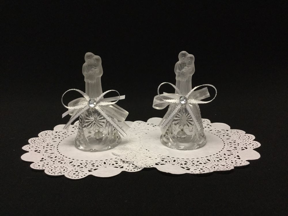 Wedding Bell Favors
 Set of 6 Bride & Groom Decorated Wedding Bell Favors