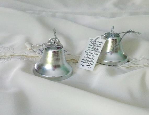 Wedding Bell Favors
 Silver Bells Bridal Wedding favors kissing bells DIY bridal