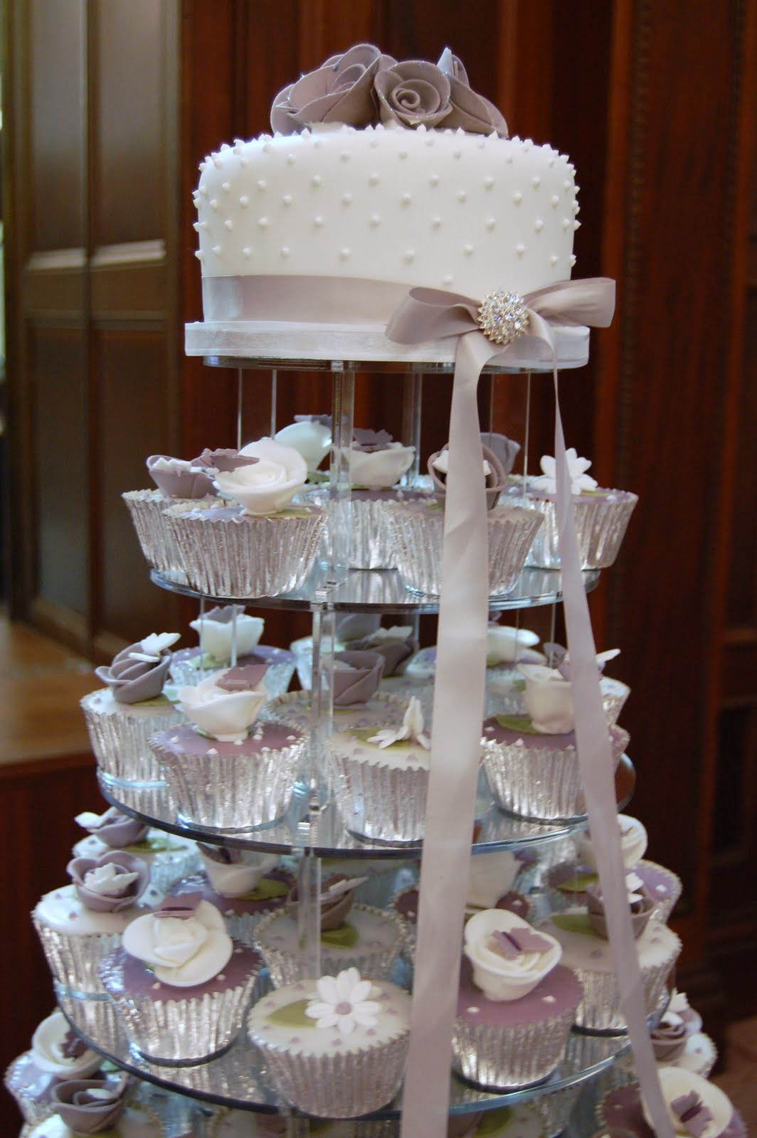 Wedding Cake Cupcake
 iced Victorian Lilac Cupcake Wedding Cake