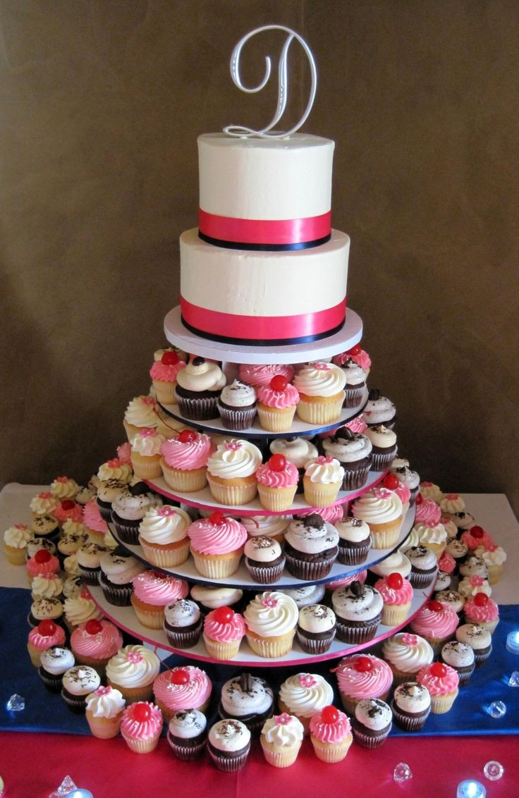 Wedding Cake Cupcake
 Wedding Color Inspiration Pink and Navy Lots of love Susan