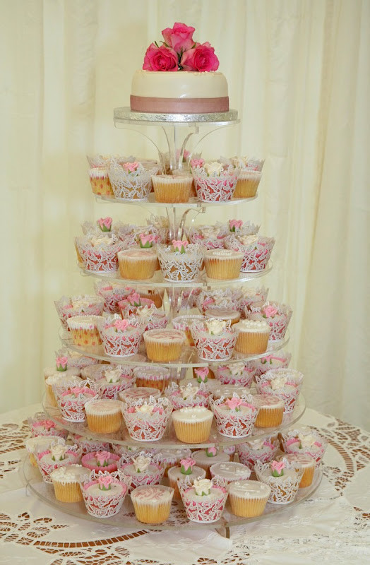 Wedding Cake Cupcake
 Vanilla Clouds and Lemon Drops Rose Cupcakes for a Wedding