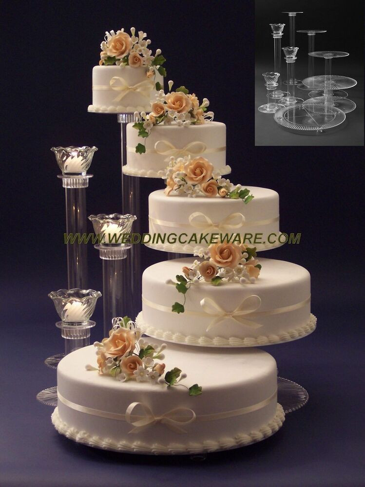 Wedding Cake Display Stand
 5 TIER CASCADING WEDDING CAKE STAND STANDS 3 TIER CANDLE