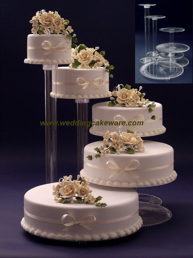 Wedding Cake Display Stand
 5 TIER CASCADING WEDDING CAKE STAND STANDS SET