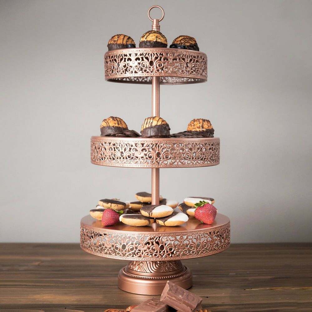 Wedding Cake Display Stand
 3 TIER Metal Round CUPCAKE STAND Dessert Cake Display