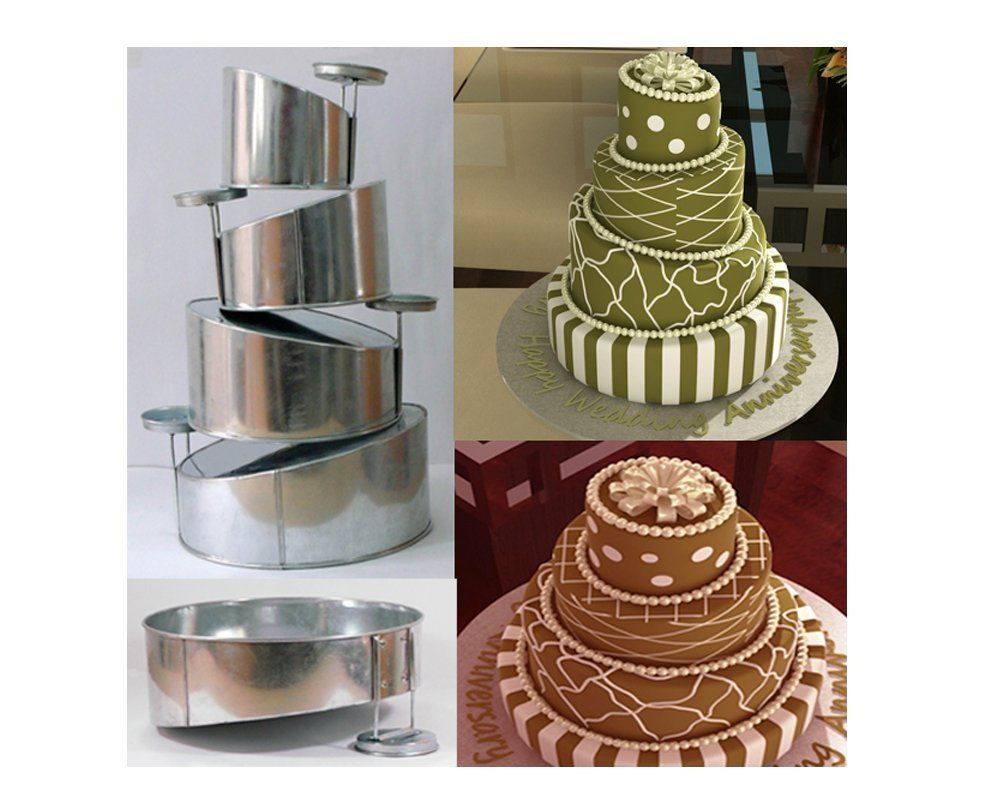 Wedding Cake Pans
 Euro Tins Multi Layer Cake Pans Topsy Turvy Round 4 Tier