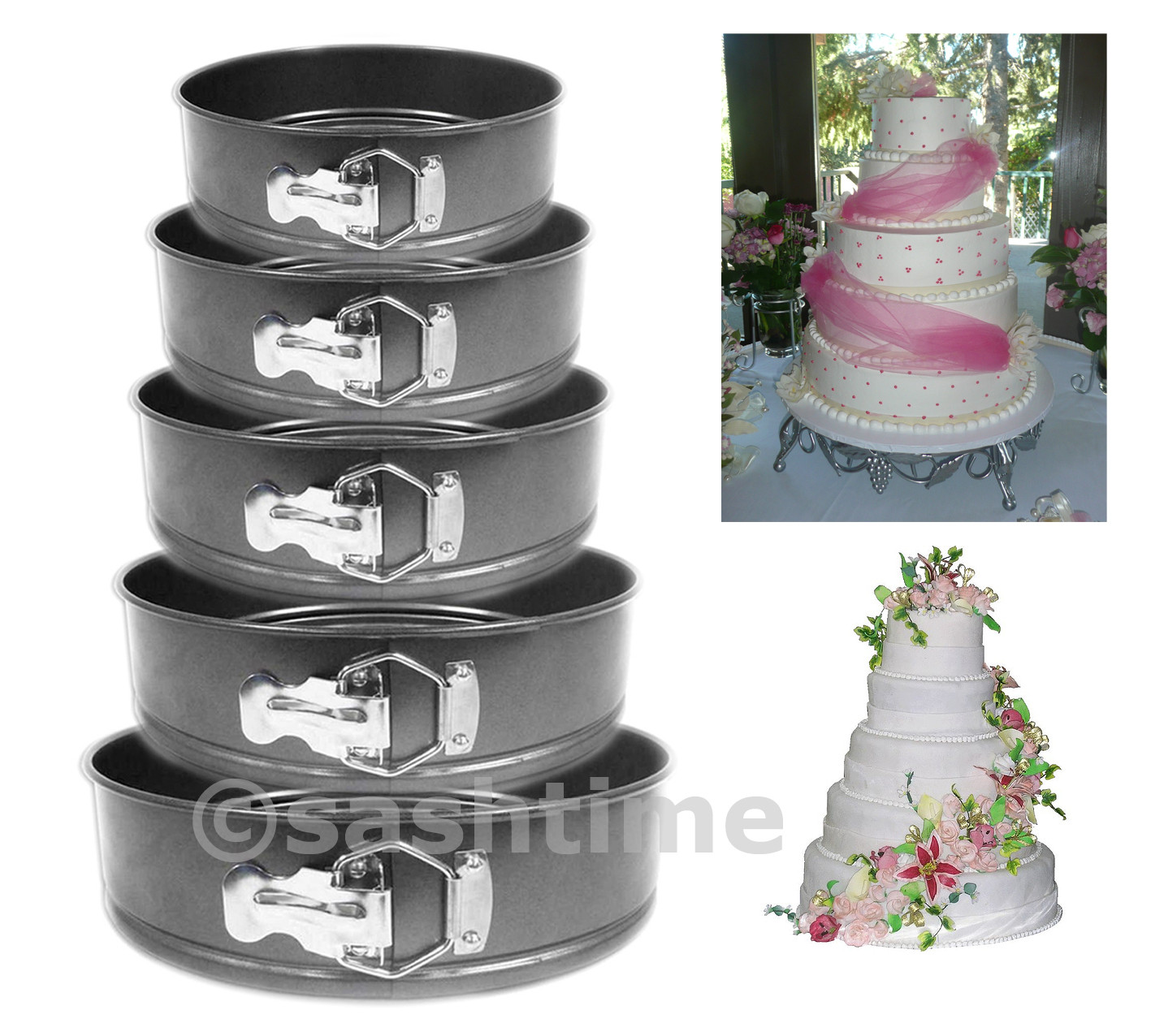 Wedding Cake Pans
 NEW 5PC NON STICK SPRINGFORM CAKE PAN BAKING BAKE ROUND
