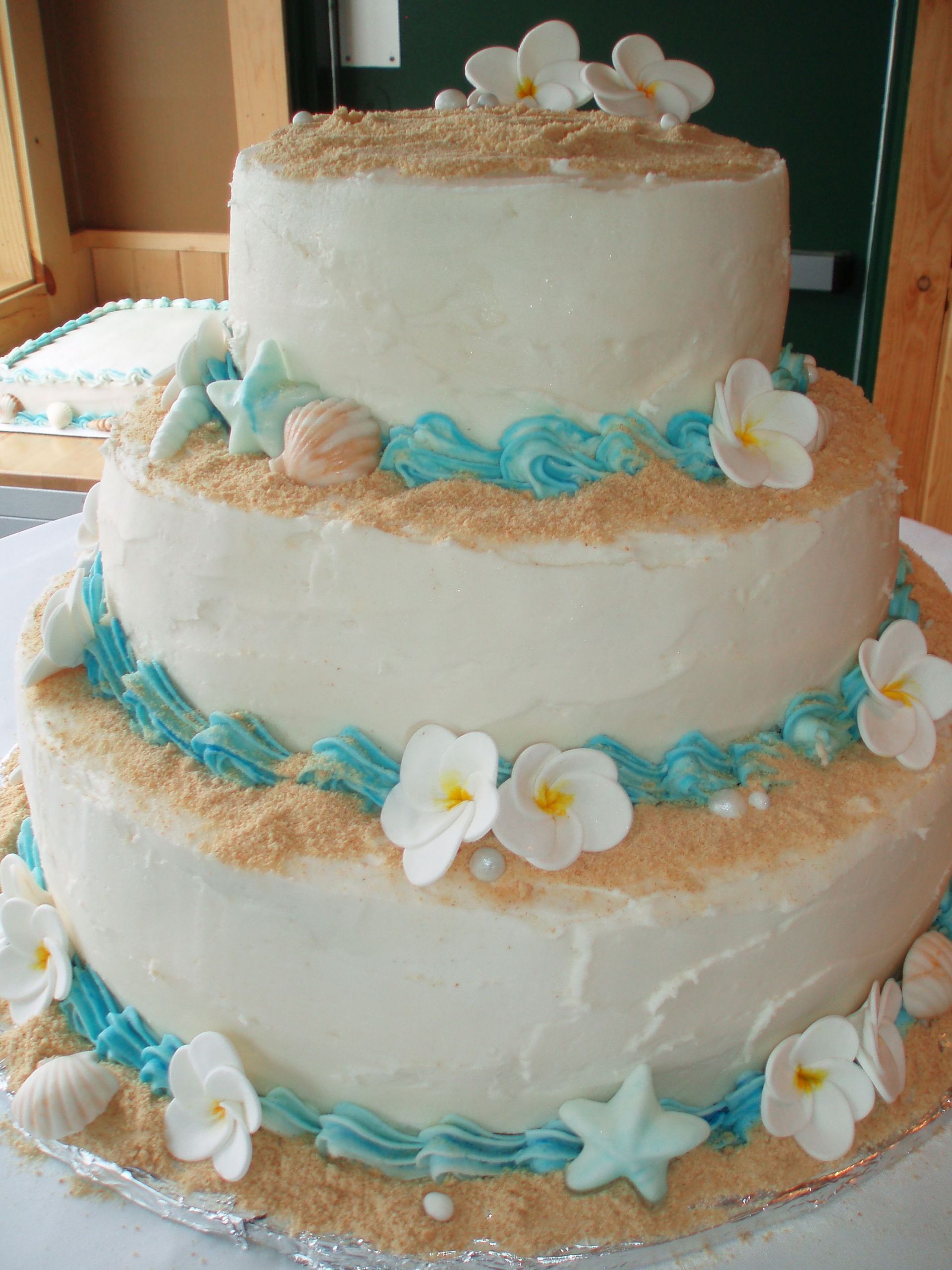 Wedding Cake Recipes For Tiered Cakes
 Beach Wedding Cake 3 tiered beach themed wedding cake