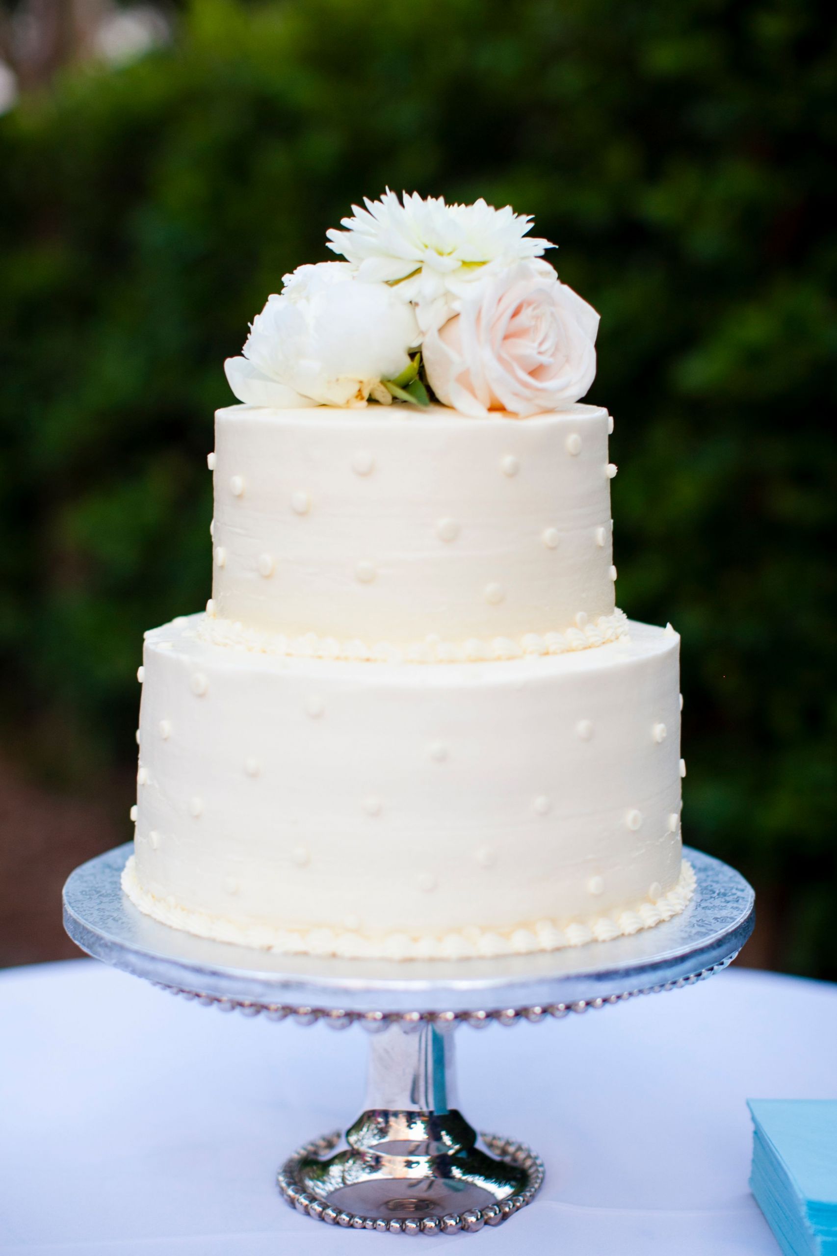 Wedding Cake Recipes For Tiered Cakes
 Two Tier Polka Dot Buttercream Wedding Cake