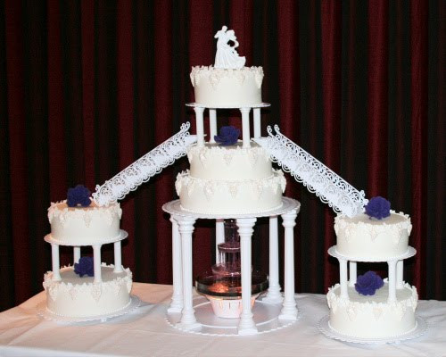 Wedding Cake With Fountain
 Rainbow Sugarcraft Wedding Cakes with Water Fountains