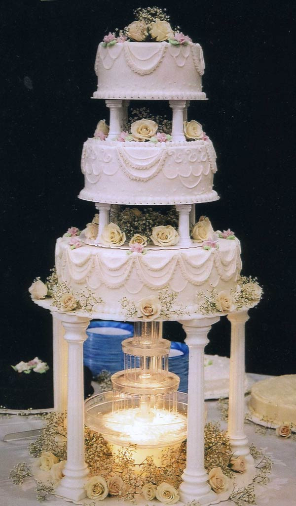 Wedding Cake With Fountain
 Wedding Cake Gallery for Under the Sun Bakery in