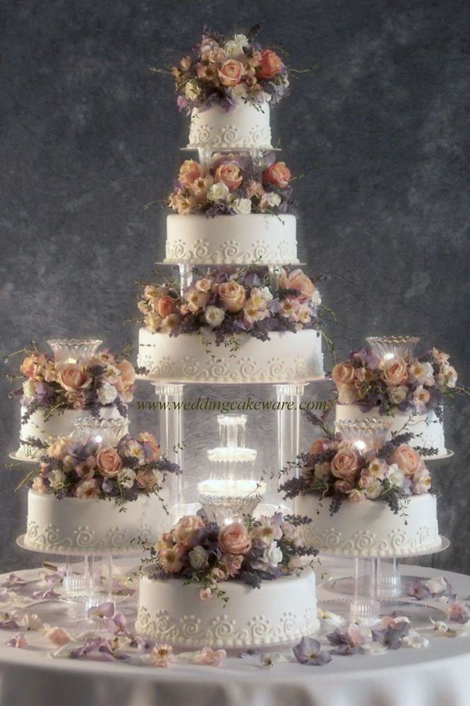 Wedding Cake With Fountain
 8 TIER CASCADING FOUNTAIN WEDDING CAKE STAND STANDS SET