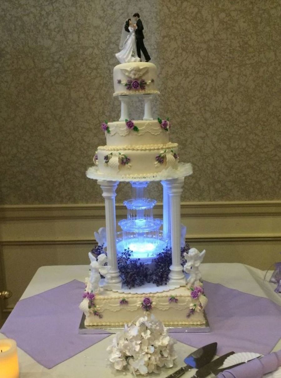 Wedding Cake With Fountain
 Moonlit Fountain Wedding Cake CakeCentral