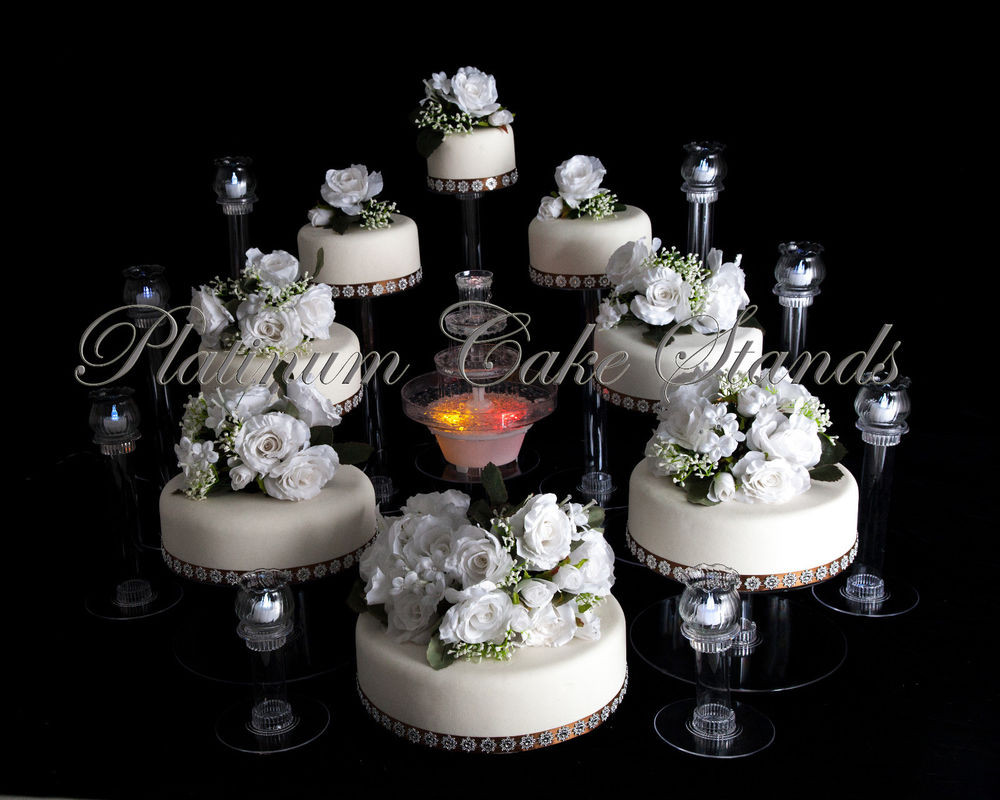 Wedding Cake With Fountain
 8 TIER CASCADE WEDDING CAKE STAND W FOUNTAIN & 8 GLASS