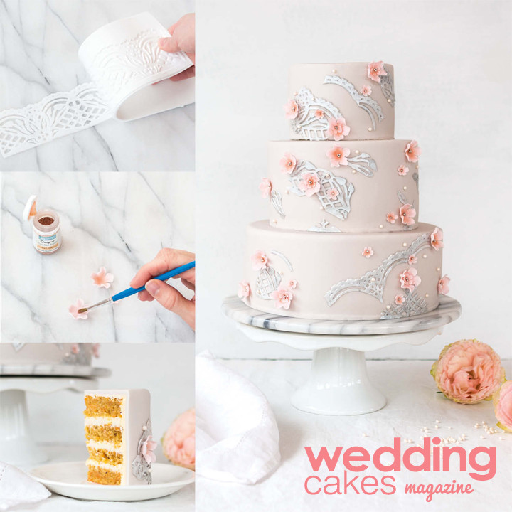 Wedding Cakes Magazine
 Silver Lace Wedding Cake in Wedding Cakes magazine – Emma