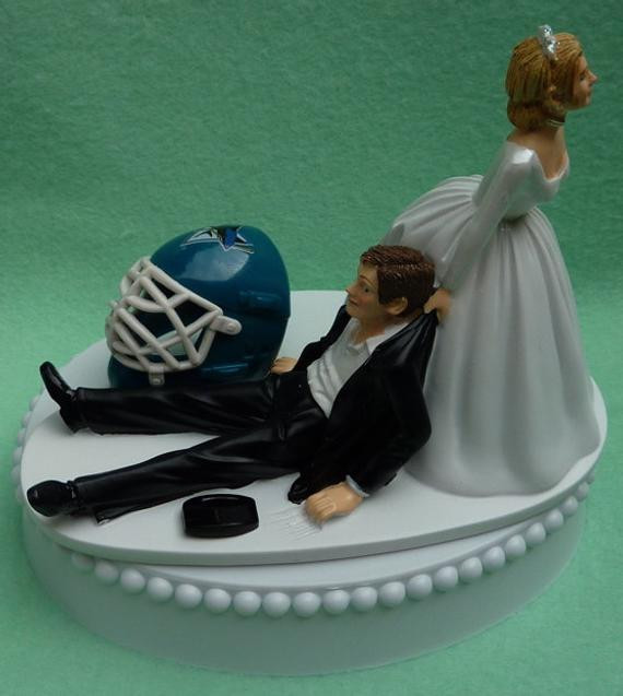 Wedding Cakes San Jose
 Wedding Cake Topper San Jose Sharks SJ Hockey Themed w Bridal