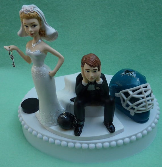 Wedding Cakes San Jose
 Wedding Cake Topper San Jose Sharks SJ Hockey Themed Ball and