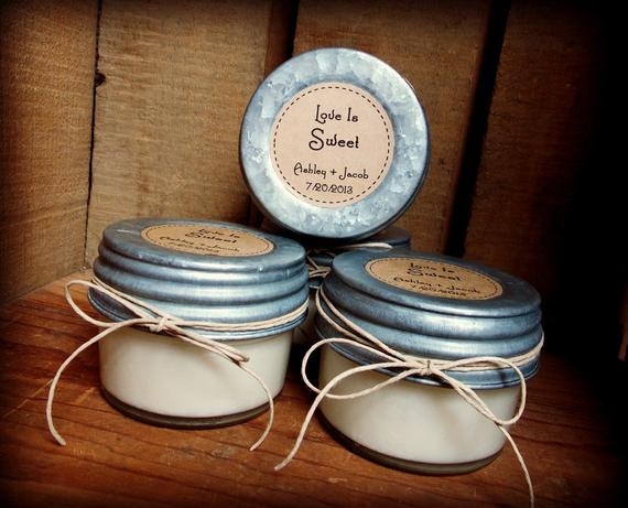 Wedding Candle Favors
 Items similar to 24 4oz Rustic Wedding Favors Soy