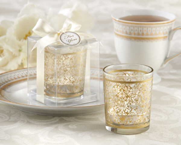 Wedding Candle Favors
 96 Gold Renaissance Glass Tea Light Candle Holder Wedding