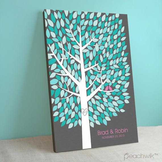 Wedding Canvas Guest Book
 Wedding Guest Book Canvas Wishwik Multi Tree by peachwik