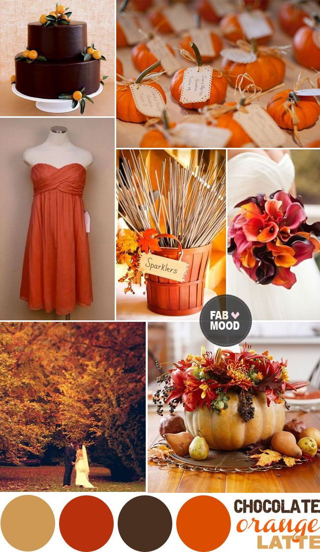 Wedding Color Schemes For Fall
 Autumn Wedding Color Palette brown orange wedding colors