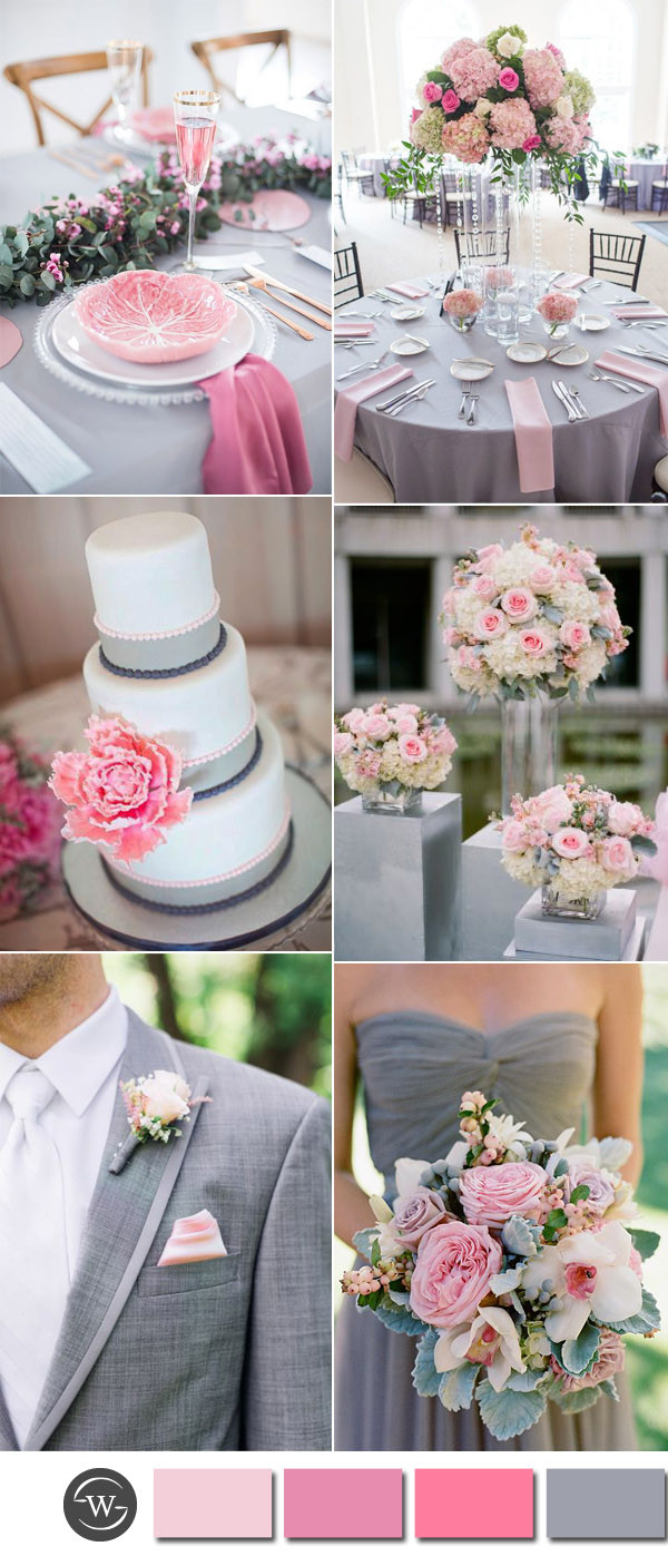 Wedding Color Themes
 Six Beautiful Pink and Grey Wedding Color bos with