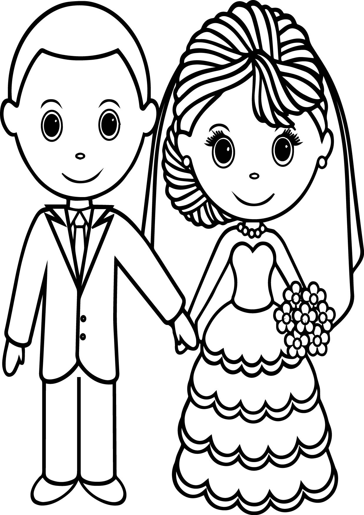 Wedding Coloring Book Printable
 Wedding Couple Coloring Pages