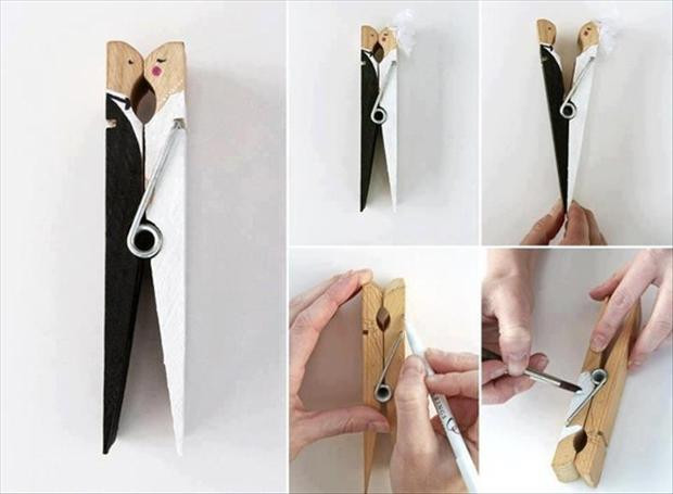 Wedding Craft Idea
 a wedding craft ideas clothespin bride and groom Dump A Day