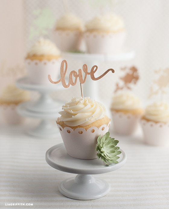 Wedding Cupcake Decorations
 DIY Wedding Cake and Cupcake Topper Lia Griffith