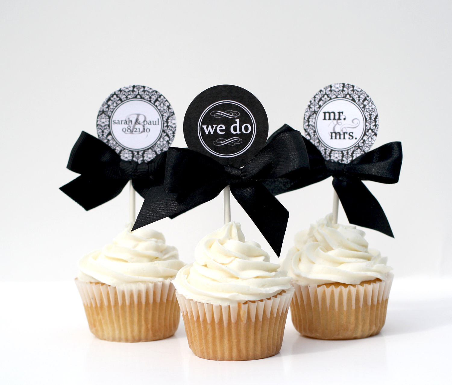 Wedding Cupcake Decorations
 Wedding Bridal Shower Cupcake Toppers WE by