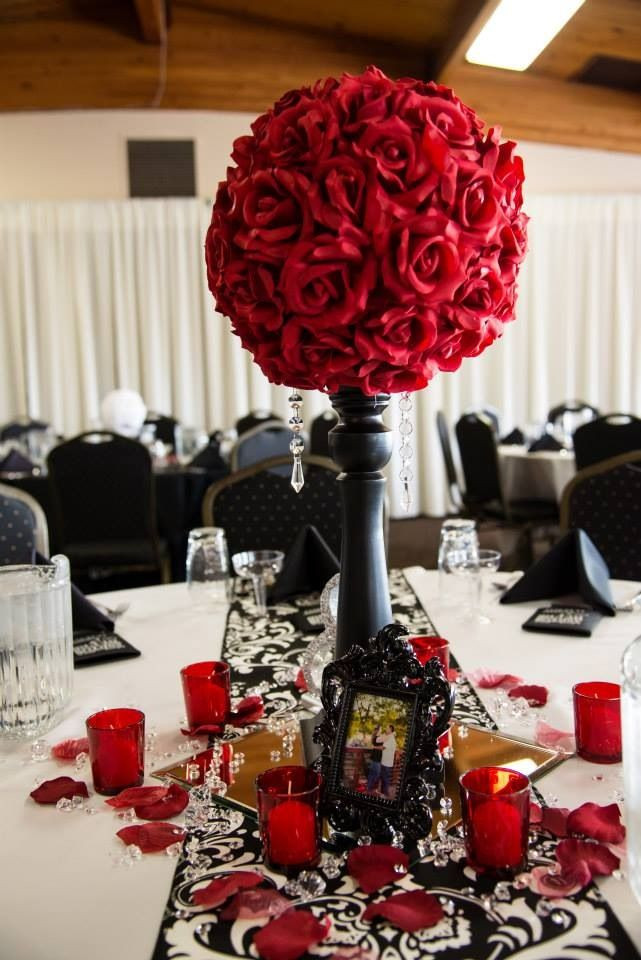 Wedding Decorations Red And White
 Black Red and White DIY wedding I was in love with our