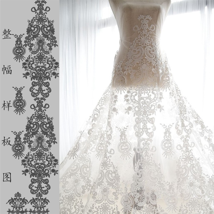 Wedding Dress Fabric
 Luxury Wedding Dress Lace Fabric e piece Cloth Classic